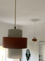 Paire suspension vintage 1960 Louis Kalff "Lierre" Philips c