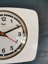 Horloge formica vintage pendule murale silencieuse "Flash"