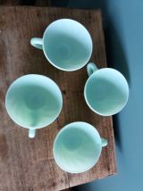 Tasses opaline vert pâle mint