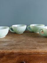 Tasses opaline vert pâle mint