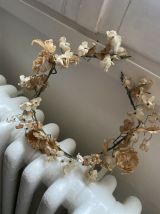 Couronne de mariée fleurs tissu