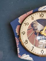 Horloge vintage pendule murale silencieuse Fleurs