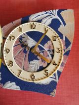 Horloge vintage pendule murale silencieuse Fleurs