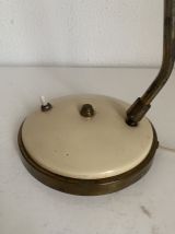 Lampe vintage 1950 de bureau crème laiton cocotte - 50 cm