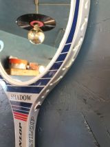 Miroir mural ovale bois raquette tennis vintage "Dunlop"