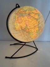 Globe vintage 1960 terrestre Girard Barrère verre - 36 cm