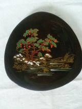 Assiette Japon , émaux de Longwy, vintage