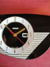 Horloge formica vintage pendule murale silencieuse Bayard