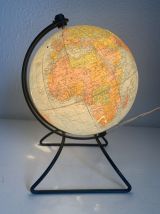 Globe vintage 1960 terrestre verre Perrina - 24 cm