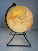 Globe vintage 1960 terrestre verre Perrina - 24 cm