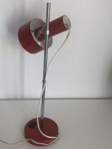 Lampe  vintage 1960 Monteuse Delmas rouge diable - 44 cm