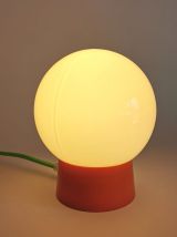 Lampe salon chevet bureau vintage opaline blanche "Orange"