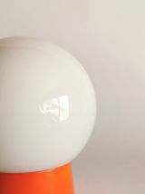 Lampe salon chevet bureau vintage opaline blanche "Orange"