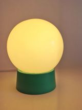 Lampe salon chevet bureau vintage opaline blanche "Vert"