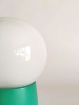 Lampe salon chevet bureau vintage opaline blanche "Vert"