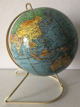 Globe terrestre vintage 1960 Girard Barrère crème - 26 cm