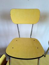 Table et chaises en formica jaune 1970 