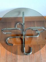 Table basse chrome design space age 1970 