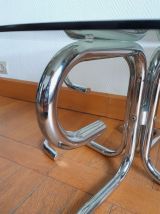 Table basse chrome design space age 1970 