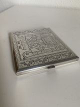 Porte-cigarettes vintage 1930 Inca argent sterling 925 - 9,8