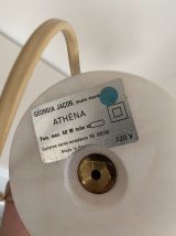 Lampe  vintage 1970 Athéna Georgia Jacob drapée saumonée - 5