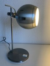 Lampe vintage 1960 de table eyeball acier brossé Aluminor - 