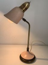 Lampe vintage 1950 style cocotte rose dorée - 43 cm