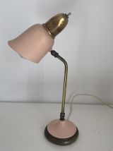 Lampe vintage 1950 style cocotte rose dorée - 43 cm