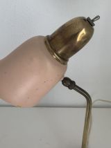 Lampe vintage 1950 style cocotte rose dorée - 43 cm