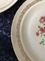 Assiettes Limoges fleurs 