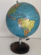 Grand globe vintage 1985 terrestre Taride bois - 38 cm