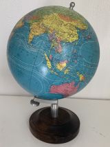 Grand globe vintage 1985 terrestre Taride bois - 38 cm