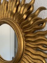 Miroir vintage 1960 soleil or sorcière - 47 cm