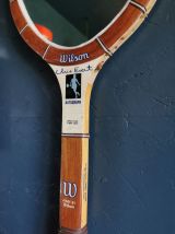 Miroir mural ovale bois raquette tennis vintage "Wilson"