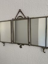 Miroir vintage 1900 triptyque barbier coiffeuse oiseaux - 29