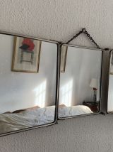 Miroir vintage 1900 triptyque barbier Le Solide Paris Art No