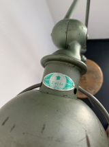 Lampe vintage 1960 Jielde 2 bras verte d'origine - 100 cm