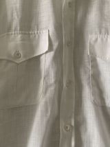 Chemise vintage 70's blanche manches longues pattes épaules 