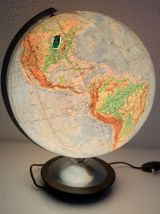 Globe vintage 1950 terrestre verre Colomb édition politique 