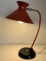 Lampe vintage 1960 bureau diabolo rouge cardinal - 45 cm