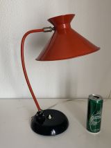 Lampe vintage 1960 bureau diabolo rouge cardinal - 45 cm