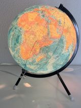 Globe vintage 1975 terrestre tripode verre Taride - 28 cm