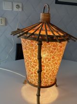 Lampe de table en rotin