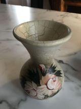 Vase trompette décor floral