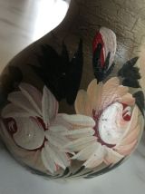 Vase trompette décor floral