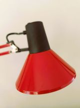 Lampe architecte années 70 rouge et noire