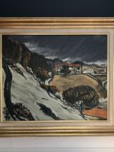 Reproduction ancienne "Neige fondue à l'Estaque" huile 