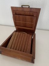 Distributeur cigares cigarettes vintage 1960 bois doré - 20 