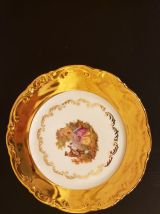 Service à gâteau en porcelaine Bavaria or 22 carats