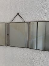 Miroir vintage 1930 triptyque barbier Art Déco coiffeur - 33